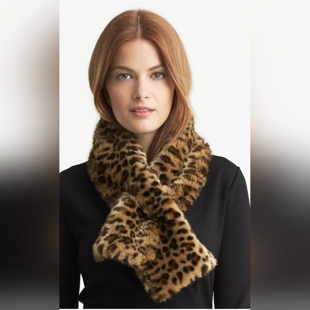 ZARA LIMITED EDITION LEOPARD FAUX FUR SCARF BRAND NEW WITH TAGS